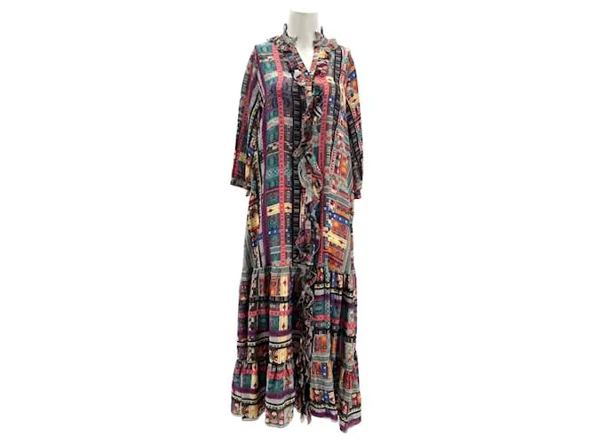 Autre Marque JOHNNY WAS Vestidos T.International S Seda Multicolor 