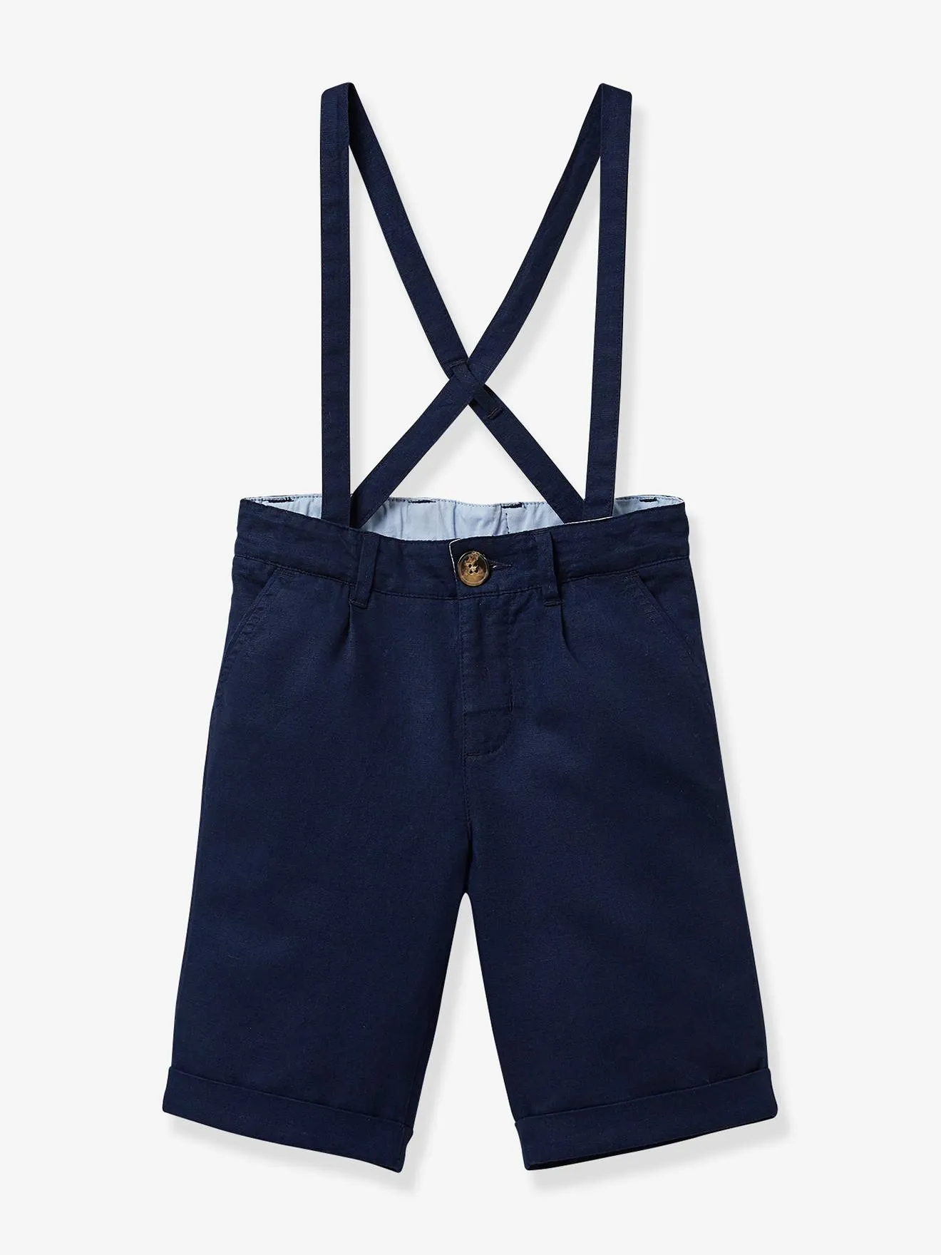 Bermudas de ceremonia lino/algodón para niño CYRILLUS