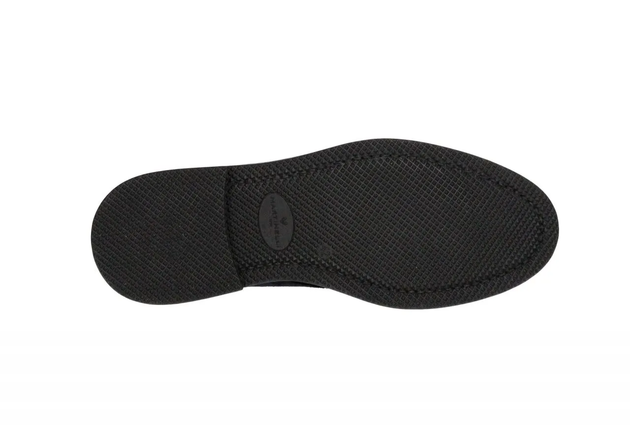 Bota Cordon Nobuck Azul Piso Goma
