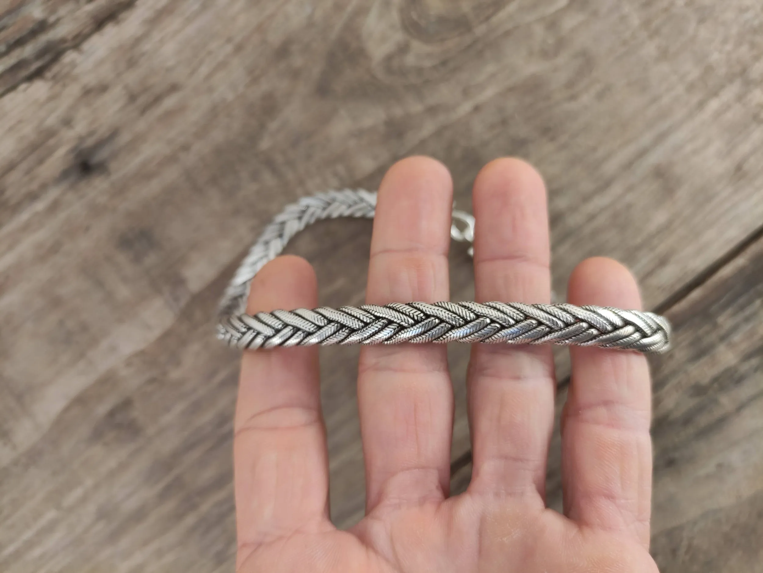 Cadena de Plata de Ley Trenzada de Estilo tnico | Arenas Jewelry
