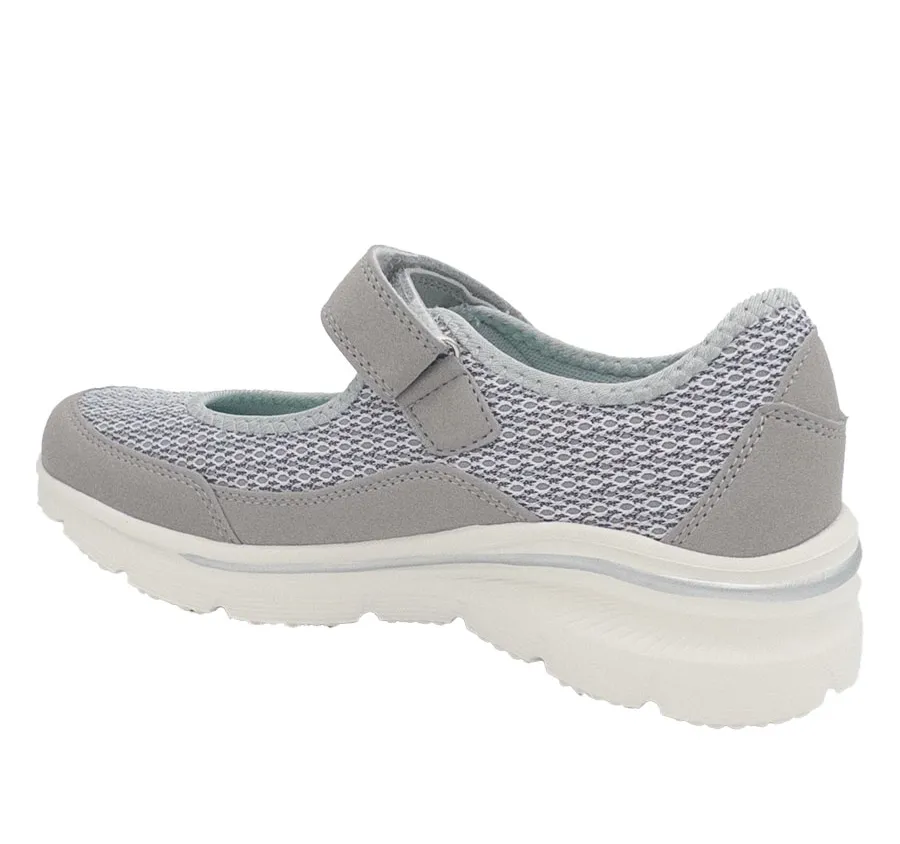 DEPORTIVO SWEDEN KlE DORIS 231052 ZAPATO MUJER CÓMODO LIGERO ESTILO SALÓN VELCRO TEXTIL GRIS PLANTILLA MEMORY SPONGE 27841