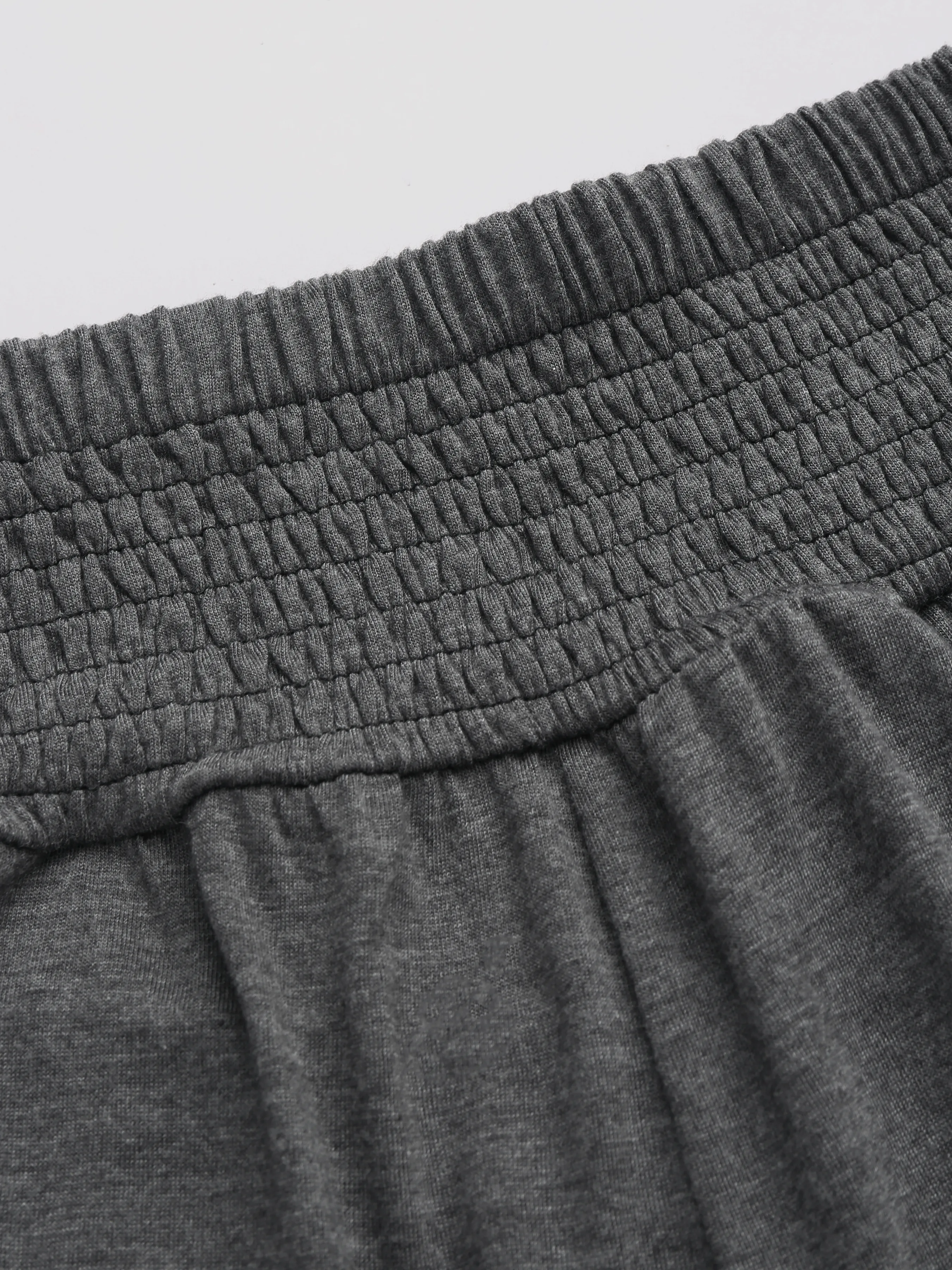 Pantalón Ancho de Cintura Media con Volantes y Bolsillos en Color Liso Curvy